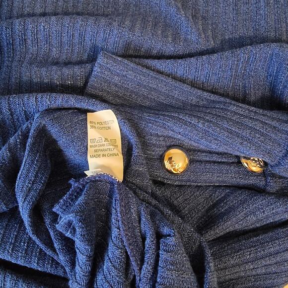 Unbranded Blue Sweater Women's Medium Button Accent Round Neckline NWOT - Picture 14 of 15